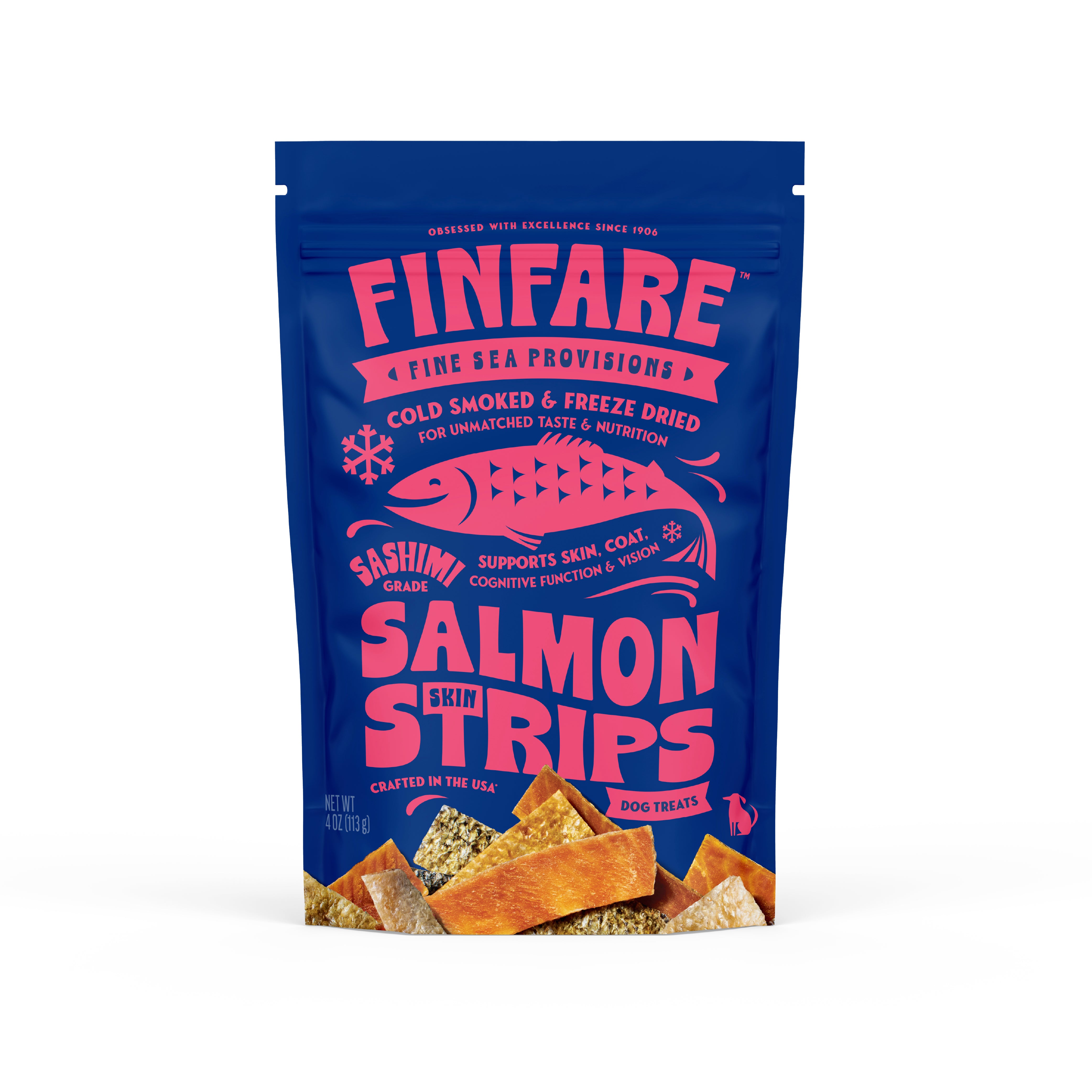 Freeze-Dried Salmon Skin Strips for Dogs