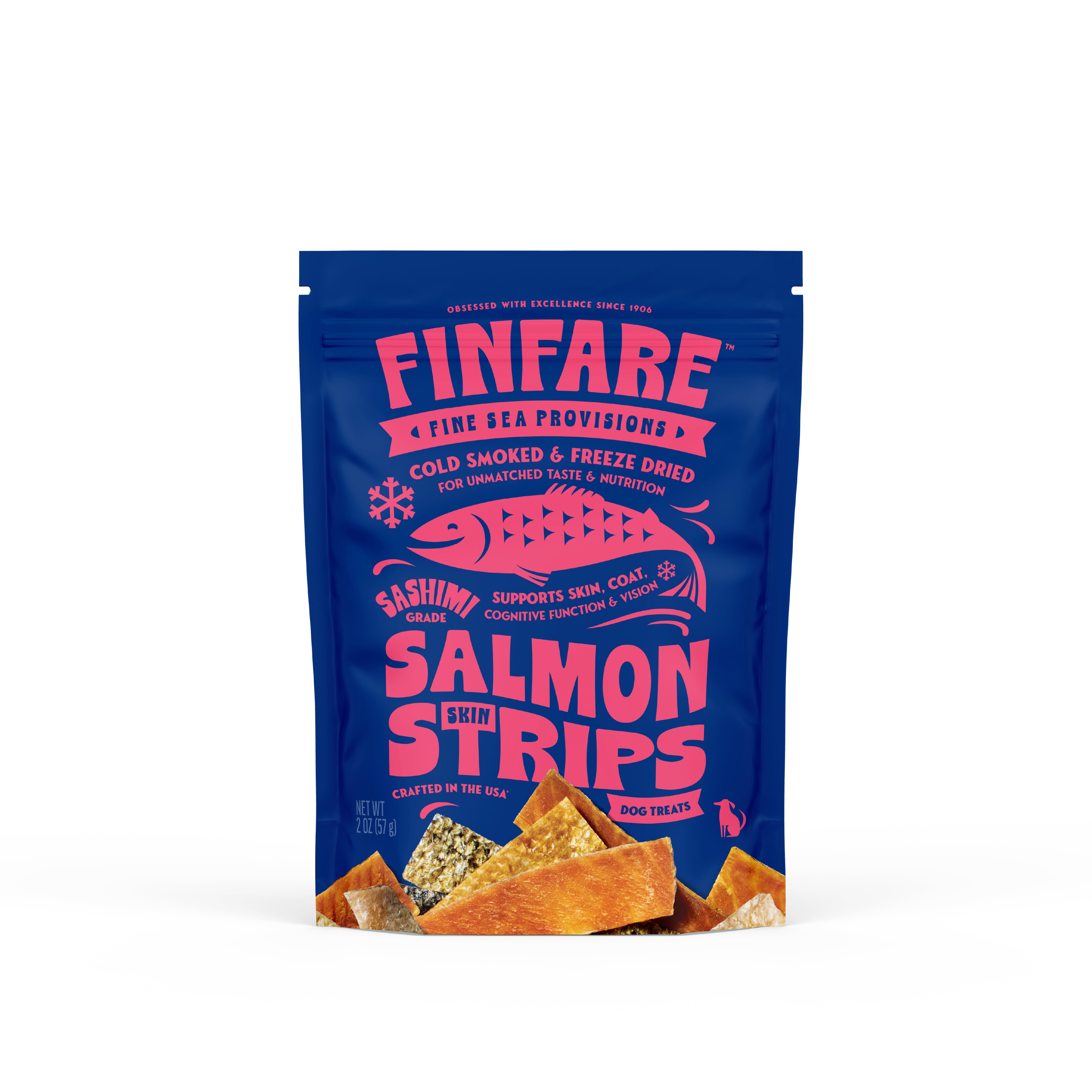 Freeze-Dried Salmon Skin Strips for Dogs