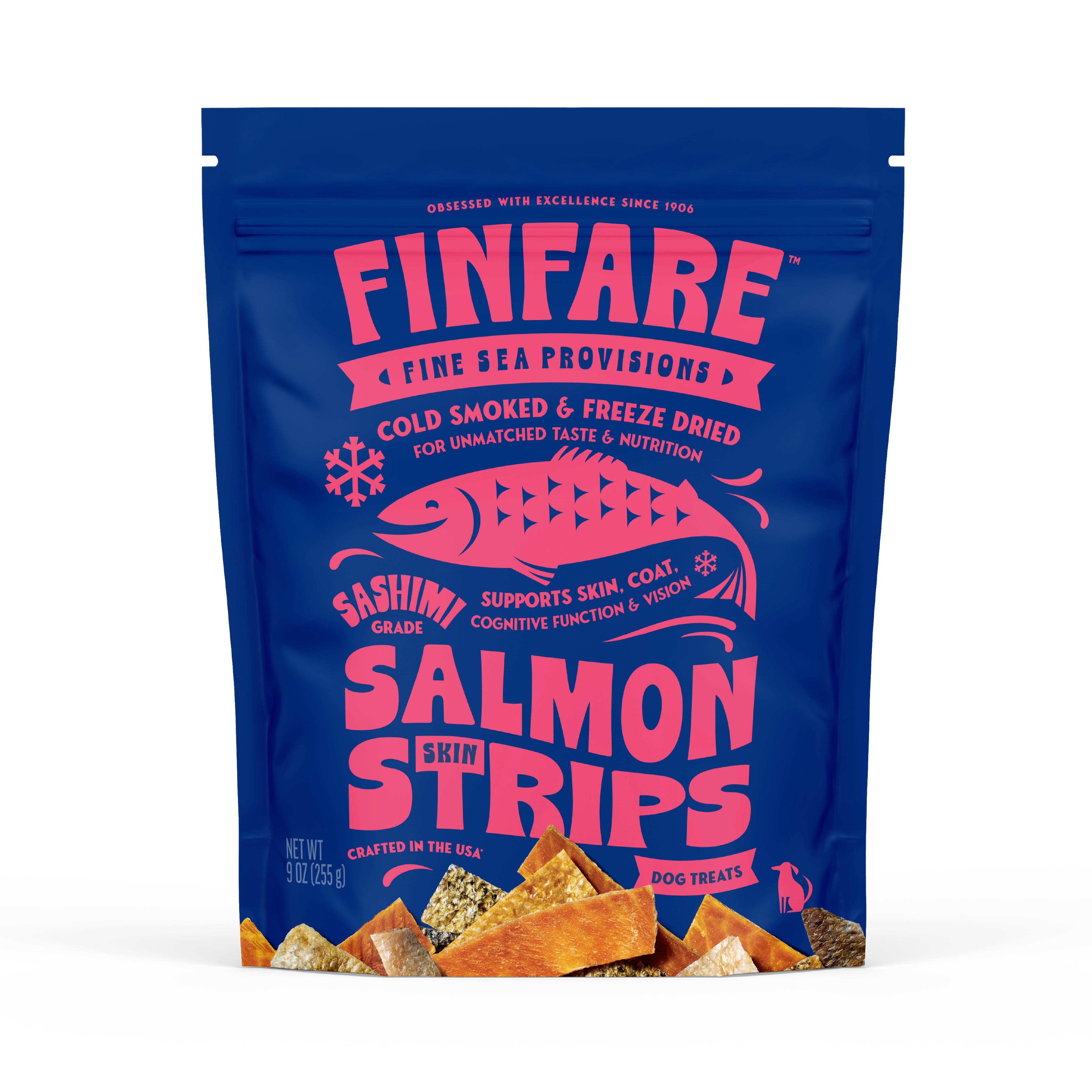 Freeze-Dried Salmon Skin Strips for Dogs