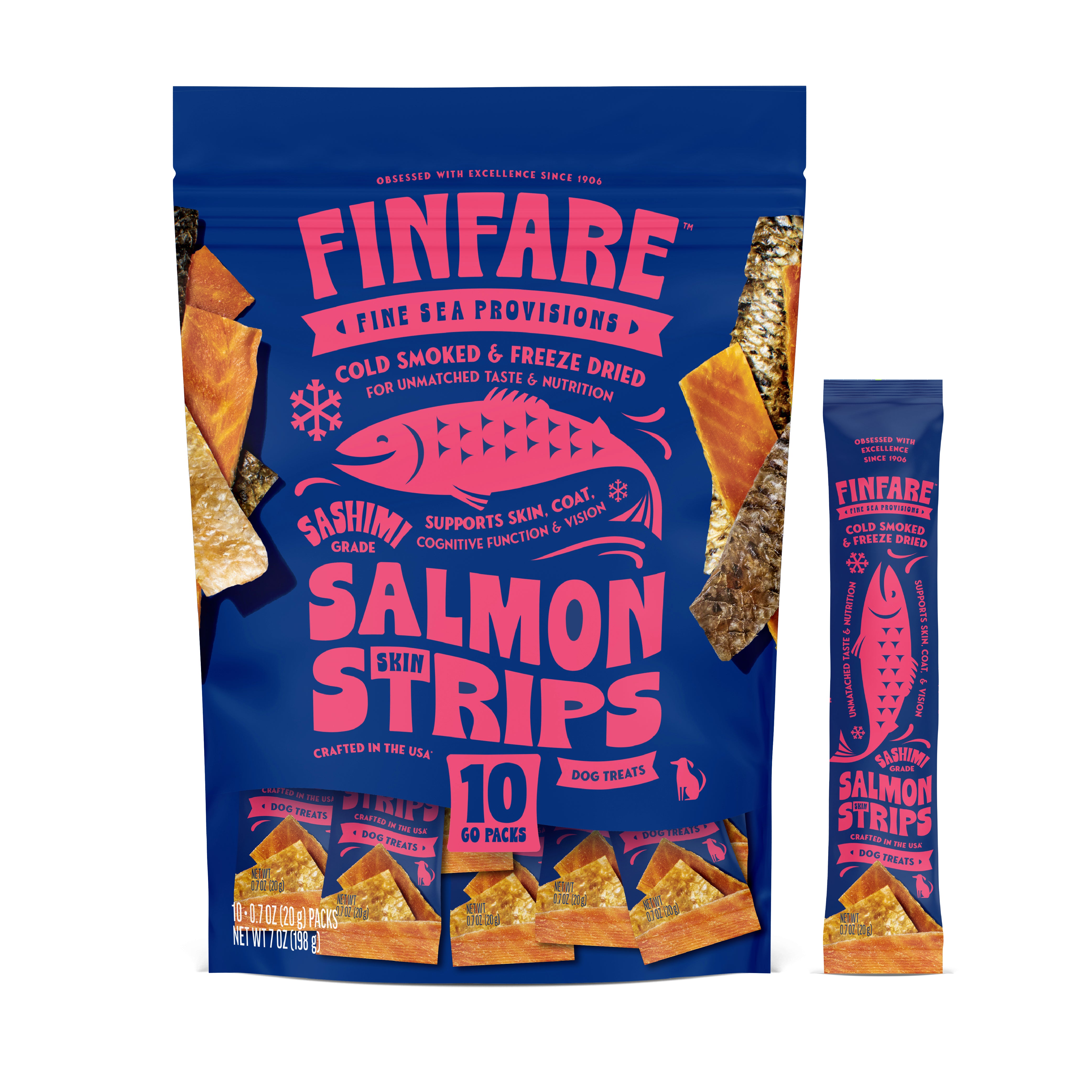 Freeze-Dried Salmon Skin Strips for Dogs